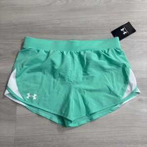 Under Armour Women Short Fly By 2.0 Running Shorts Seafoam Green Mesh YLG NWT